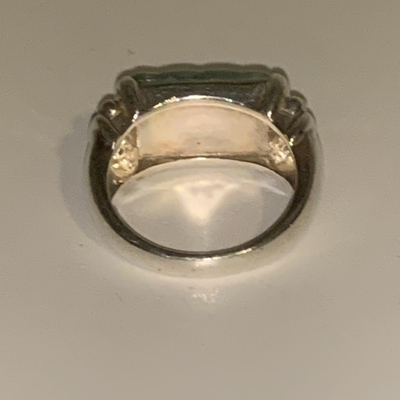 Judith Ripka Unisex Sterling Silver Classic Jade Ring - Picture 11 of 13